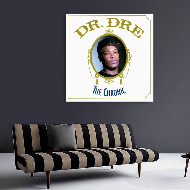 Plakat na płótnie Dr. Dre Chroniczna Okładka Albumu Muzycznego - Rap Hip Hop Gwiazda Muzyki Piosenkarz Dekoracja Ścienna - Wianko - 2