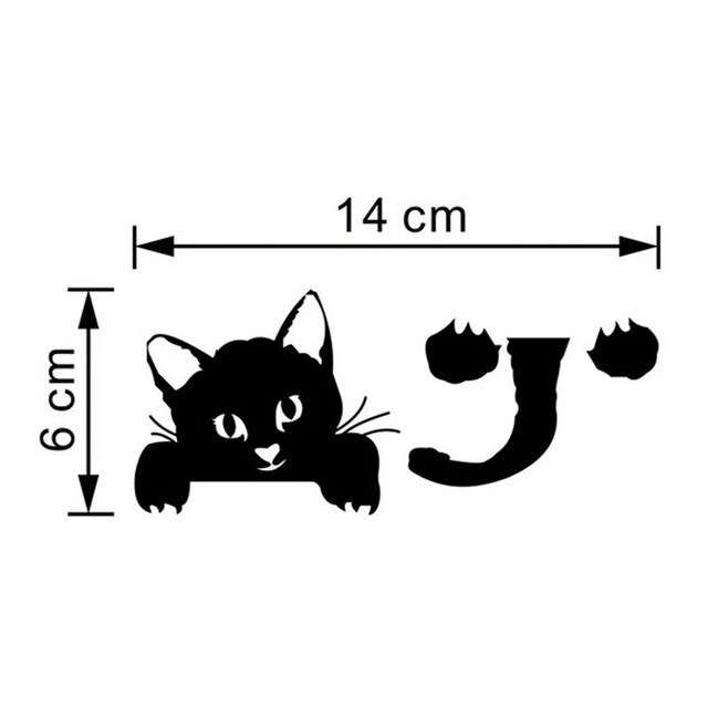 Naklejka ścienno-dekoracyjna z kotem dla dziecka, czarna - Wianko - 4