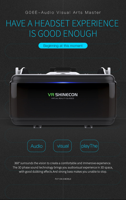 Gogle 3D VR G06E z kaskiem do wirtualnej rzeczywistości dla smartfonów z systemem Android, iOS, Windows - Wianko - 1