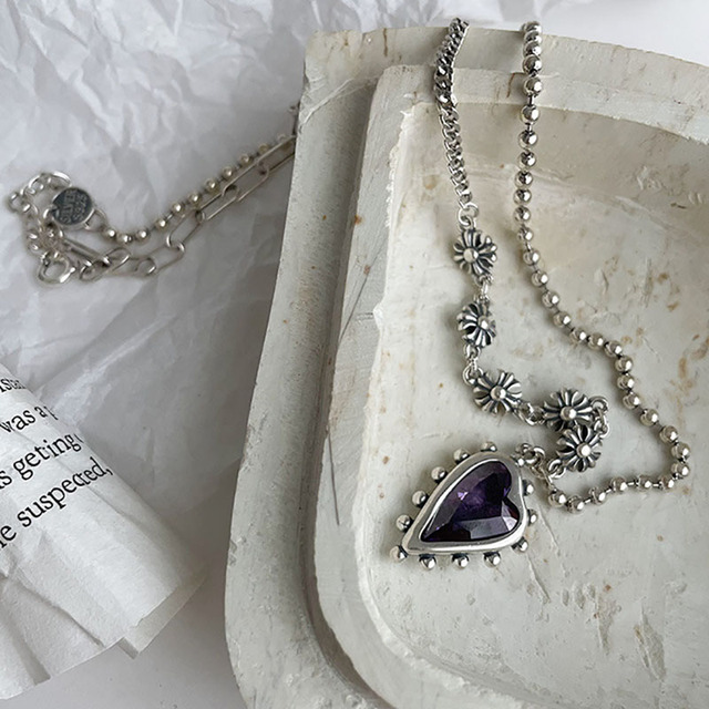 Naszyjnik łańcuszkowy PANGJERY 925 Sterling Silver Crusader Flower - luksusowa biżuteria dla eleganckich kobiet, idealna na urodziny - Wianko - 2