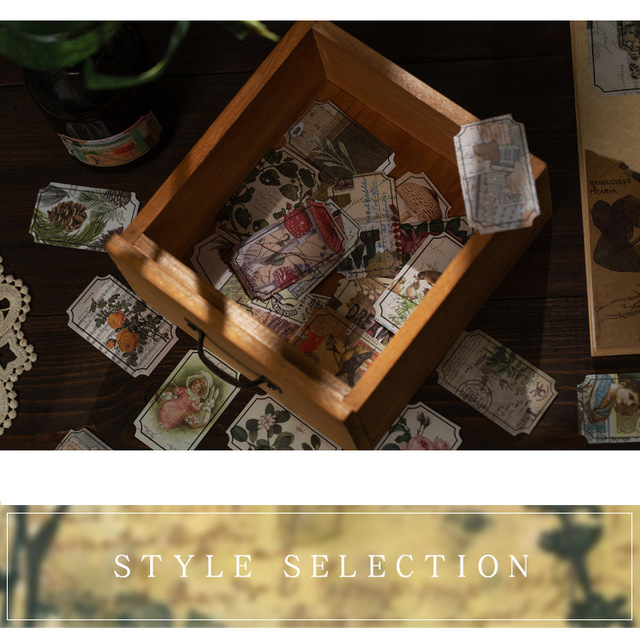 40 Vintage naklejek dekoracyjnych w motywem sycylijskich róż, motyli i grzybów do scrapbookingu, DIY i journalingu - Wianko - 19