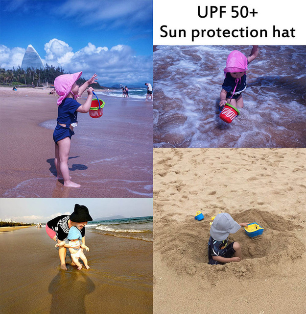 Czapka letnia dla dzieci SPF 50+, regulowana, podróżna, plażowa, dla chłopców i dziewcząt - kapelusz dla niemowląt, dostępny w rozmiarach S/L - Wianko - 14