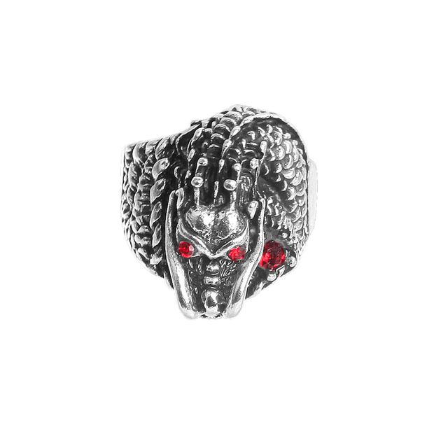 Pierścień w kształcie smoka z czaszką, styl Vintage, wykonany ze stali nierdzewnej - gotycka biżuteria męska Steampunk - Wianko - 14