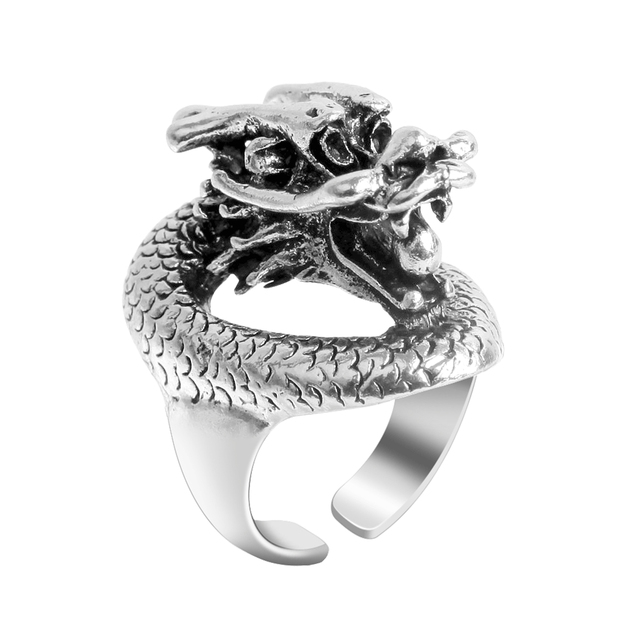 Pierścień w kształcie smoka z czaszką, styl Vintage, wykonany ze stali nierdzewnej - gotycka biżuteria męska Steampunk - Wianko - 16