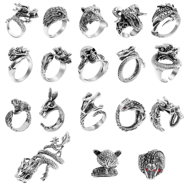 Pierścień w kształcie smoka z czaszką, styl Vintage, wykonany ze stali nierdzewnej - gotycka biżuteria męska Steampunk - Wianko - 3