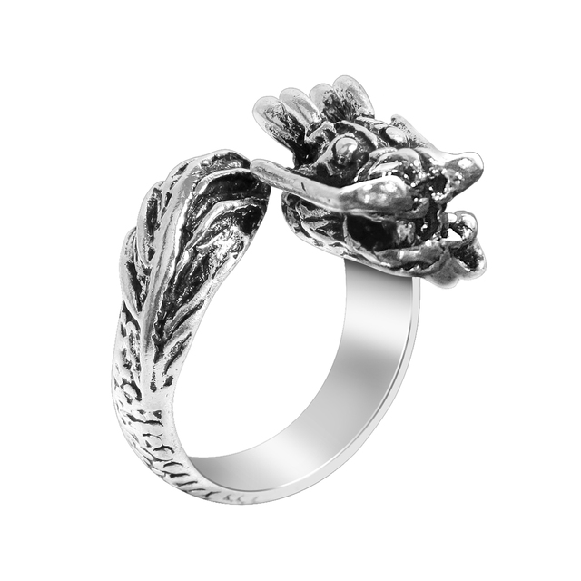 Pierścień w kształcie smoka z czaszką, styl Vintage, wykonany ze stali nierdzewnej - gotycka biżuteria męska Steampunk - Wianko - 6