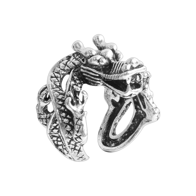 Pierścień w kształcie smoka z czaszką, styl Vintage, wykonany ze stali nierdzewnej - gotycka biżuteria męska Steampunk - Wianko - 15