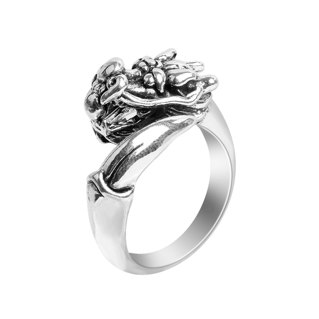 Pierścień w kształcie smoka z czaszką, styl Vintage, wykonany ze stali nierdzewnej - gotycka biżuteria męska Steampunk - Wianko - 5