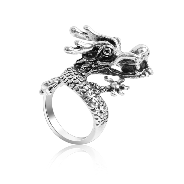 Pierścień w kształcie smoka z czaszką, styl Vintage, wykonany ze stali nierdzewnej - gotycka biżuteria męska Steampunk - Wianko - 9