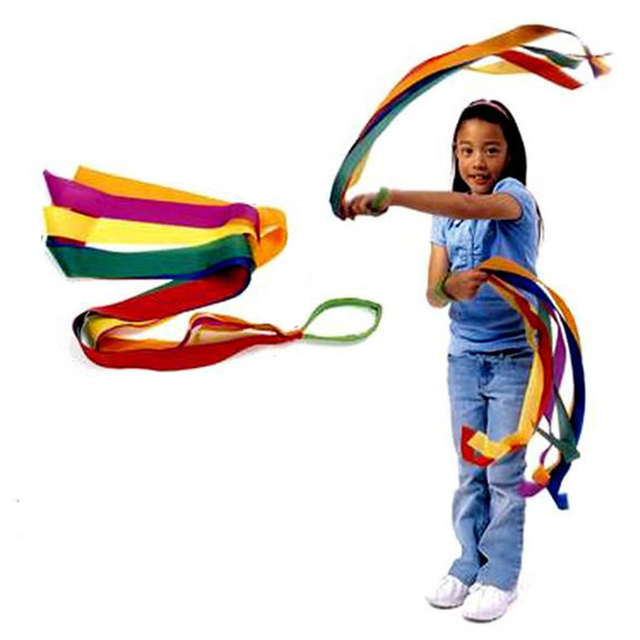 Gimnastyczna wstążka interaktywna dla dzieci - Retro Rainbow Streamer Dance - Wianko - 5