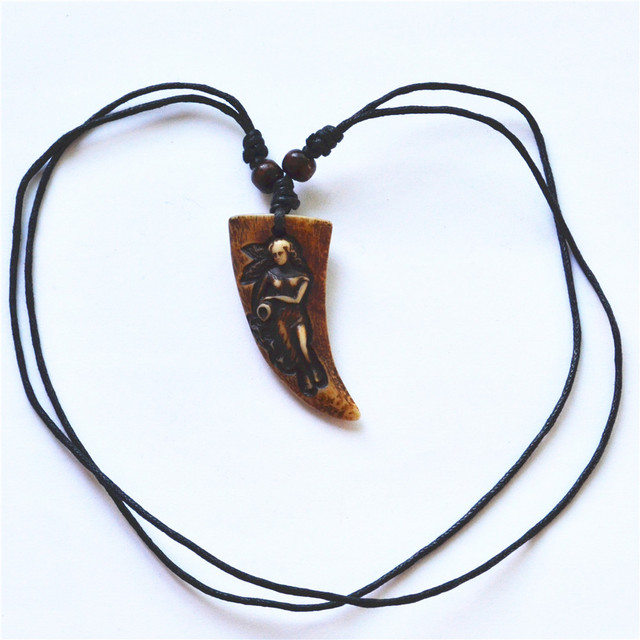 Naszyjnik z wisiorkiem Zodiak Yak Bone - 12 znaków konstelacji w rzeźbionym brązowym stylu - 12 sztuk - Wianko - 3
