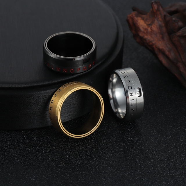 Męskie pierścionki z obrotowym kalendarzem i spinnerem, wykonane z biżuterii 316L - Wianko - 4