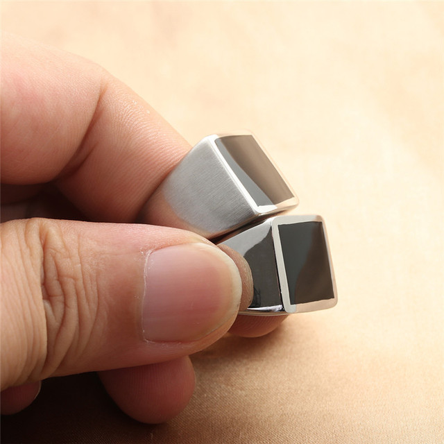 Pierścień ze stali nierdzewnej o prostym stylu w modnym retro kwadratowym wzorze - Wianko - 33