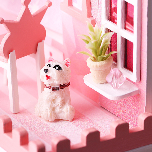 Meble domowe dla lalek DIY miniaturowe 3D drewniane miniatury zabawki zamek księżniczki model dla dzieci dziewczęta urodziny prezenty - Wianko - 11