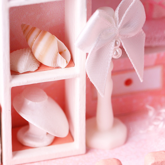 Meble domowe dla lalek DIY miniaturowe 3D drewniane miniatury zabawki zamek księżniczki model dla dzieci dziewczęta urodziny prezenty - Wianko - 10
