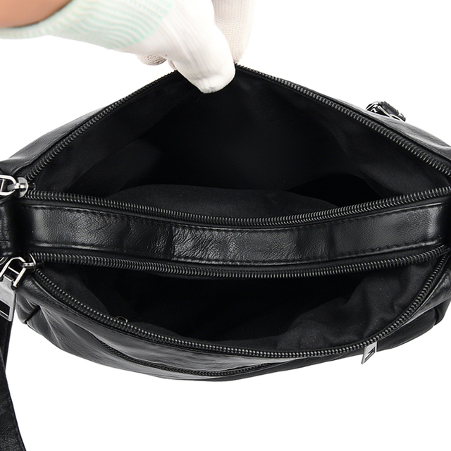Jednokolorowa torba Crossbody na co dzień z dużą pojemnością i zamkiem błyskawicznym - praktyczna, przenośna torba na ramię dla kobiet z wygodnym uchwytem z PU skóry - Wianko - 6