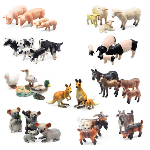 Nowy model figurki imitującej krowę, kurczaka, kaczkę, koalę, świnie, owcę i kangura - zabawka edukacyjna dla dzieci (Dinozaury) - Wianko - 6