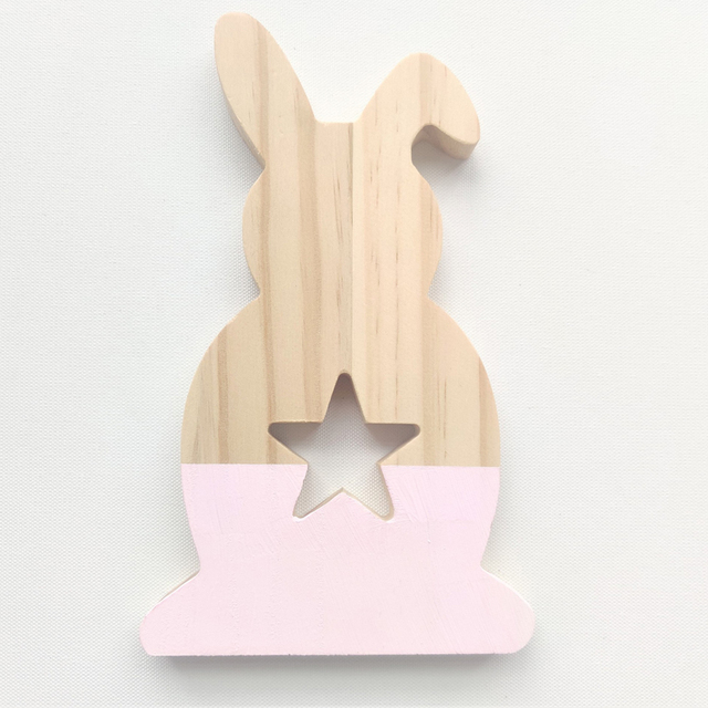 Drewniany króliczek do dekoracji pokoju dziecka - figurka ozdobna na żłobek, sypialnię i wnętrza dziecięce, ponadto jako rekwizyt fotograficzny dla dziewczynki - Wianko - 18