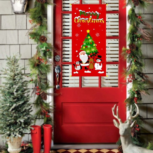 Wisząca flaga dekoracyjna Boże Narodzenie 2022 - ozdoba świąteczna do drzwi domowych - Wianko - 5