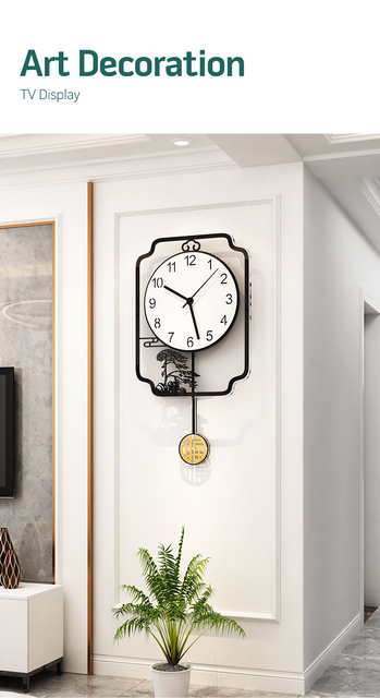 Duży zegar ścienny Vintage MEISD z wahadłem do dekoracji wnętrz domu - czarny - Wianko - 5