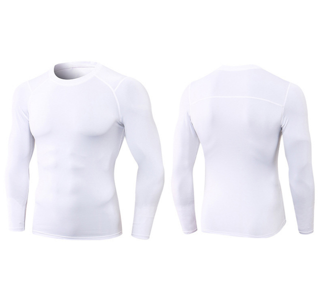 Męskie kompresyjne koszulki do biegania z długim rękawem, szybkoschnące i oddychające, idealne do siłowni oraz sportu - Wianko - 22