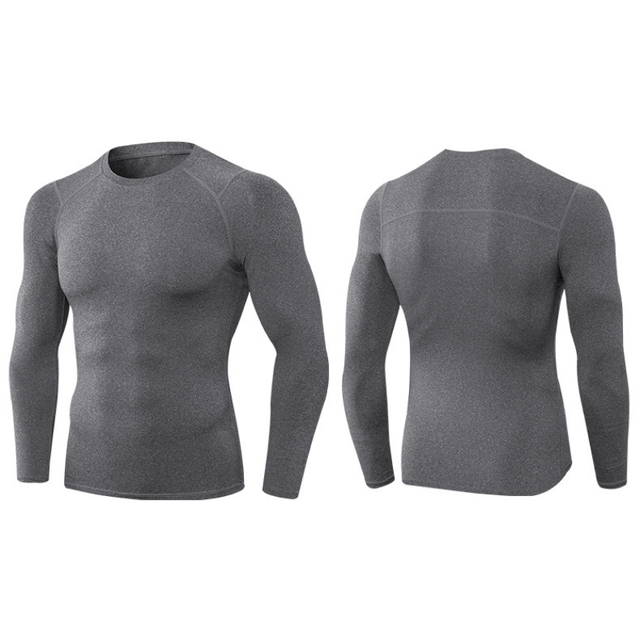 Męskie kompresyjne koszulki do biegania z długim rękawem, szybkoschnące i oddychające, idealne do siłowni oraz sportu - Wianko - 30