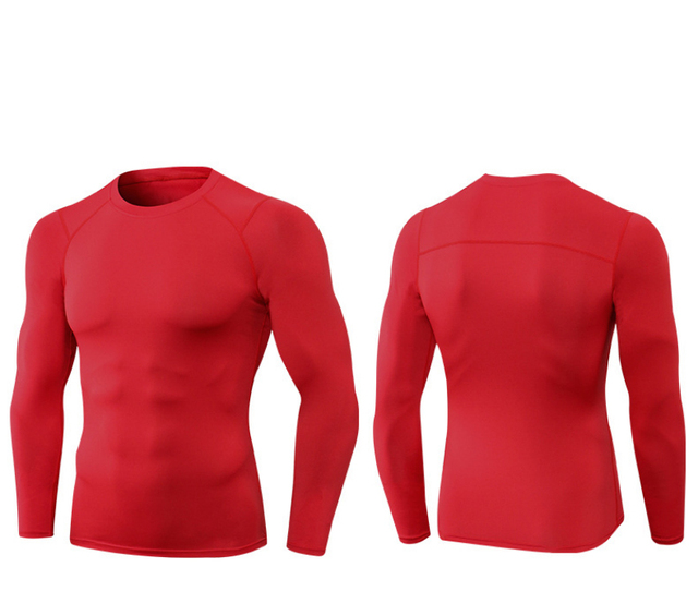 Męskie kompresyjne koszulki do biegania z długim rękawem, szybkoschnące i oddychające, idealne do siłowni oraz sportu - Wianko - 32