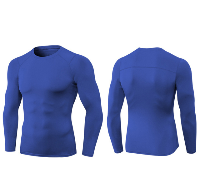 Męskie kompresyjne koszulki do biegania z długim rękawem, szybkoschnące i oddychające, idealne do siłowni oraz sportu - Wianko - 13