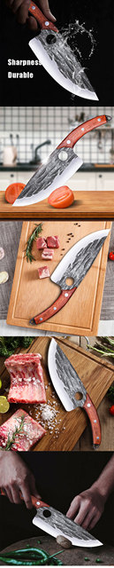 Noże kuchenne - Mały specjalny nóż do mięsa, rzeźbienie, trybowanie - kute ostrze, skórowanie, zabijanie świń i ryb - Wianko - 2
