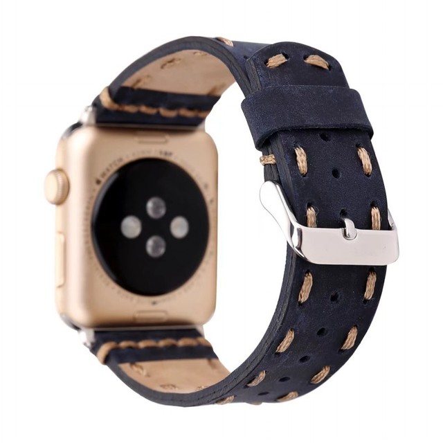 Ręcznie robiony pasek SE Retro do zegarka Apple Series 3 2 1 z naturalnej skóry vintage - Wianko - 2