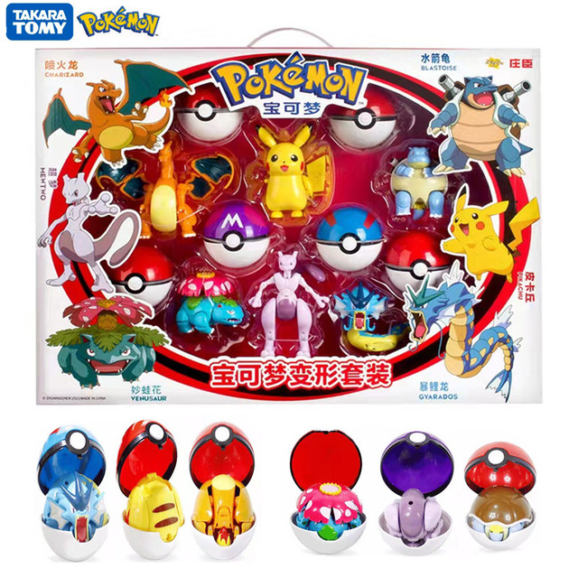 Pokemon 9 stylów - oryginalne zabawki deformacji z postaciami Pikachu, Mewtwo i Charizard - model kieszonkowego potwora z anime dla dzieci - Wianko - 2