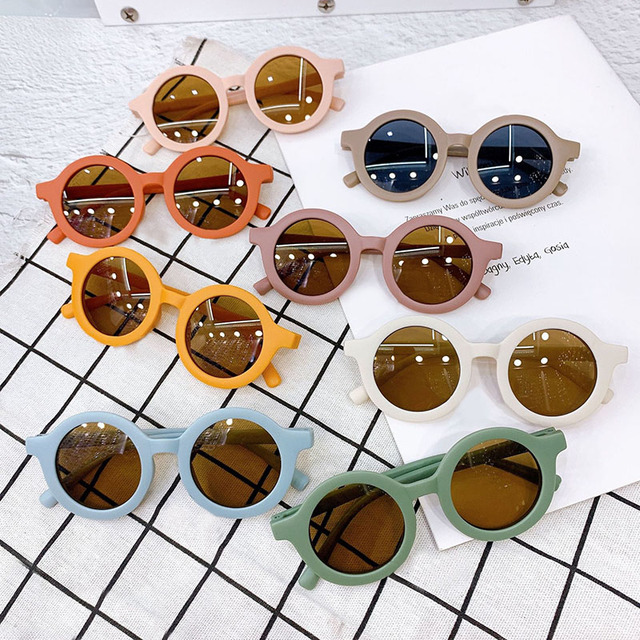 Okulary przeciwsłoneczne dziecięce Retro UV400 w plastikowej oprawce - Wianko - 5