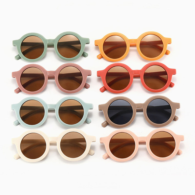Okulary przeciwsłoneczne dziecięce Retro UV400 w plastikowej oprawce - Wianko - 3