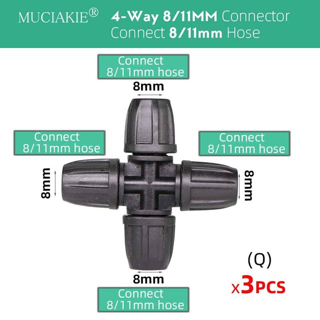 Złącze przejściowe 8/11mm do 4/7mm wąż 3/8'' do 1/4'' do zraszaczy ogrodowych - Wianko - 8