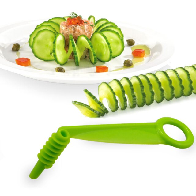 Krajalnica ręczna do owoców i warzyw - spiralna śruba, nóż spiralny - Wianko - 7