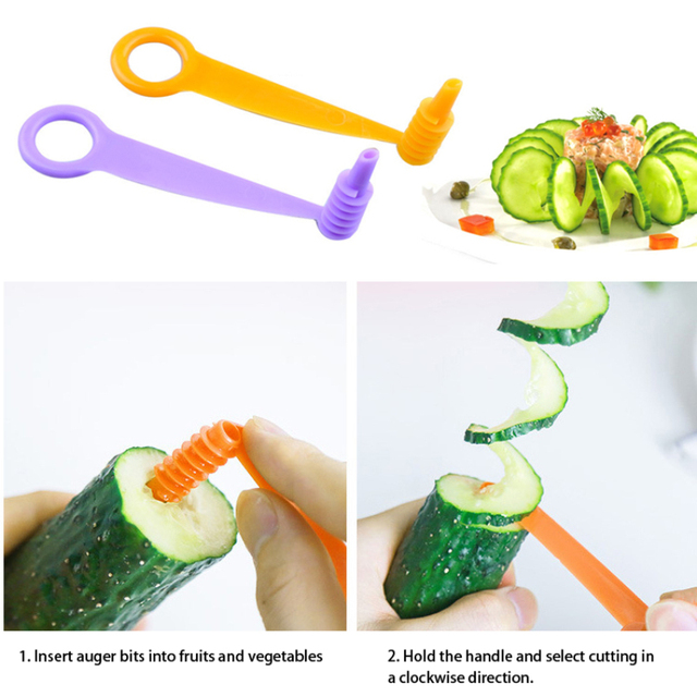 Krajalnica ręczna do owoców i warzyw - spiralna śruba, nóż spiralny - Wianko - 14