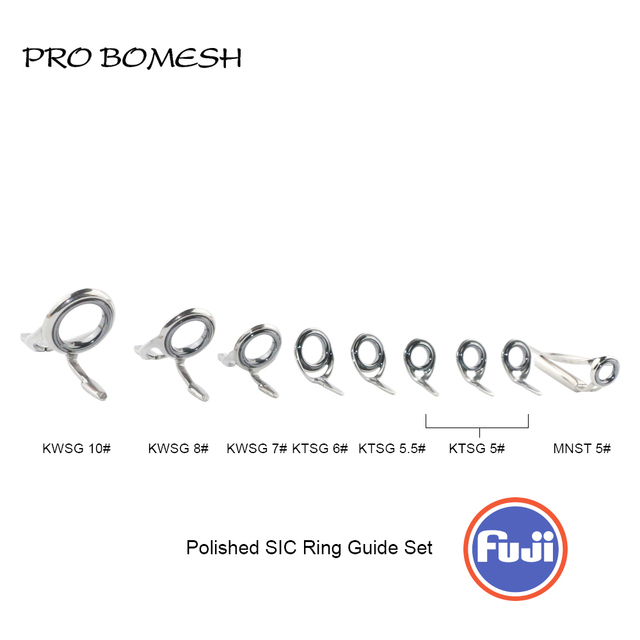 Przewodniki wędziskowe FUJI SIC Alconite KW KT 9 szt. zestaw - elementy budowlane, akcesoria do naprawy wędki - Wianko - 2