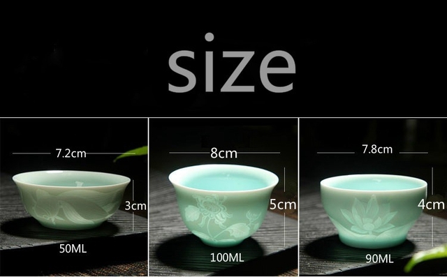 Kubek ceramiczny do herbaty w kolorze niebiesko-białym, ręcznie wykonany z delikatnym wzorem lotosu - Wianko - 1