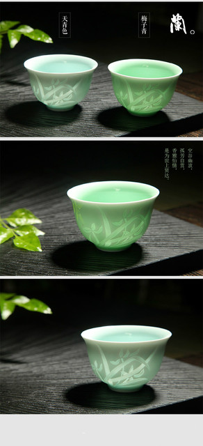 Kubek ceramiczny do herbaty w kolorze niebiesko-białym, ręcznie wykonany z delikatnym wzorem lotosu - Wianko - 11