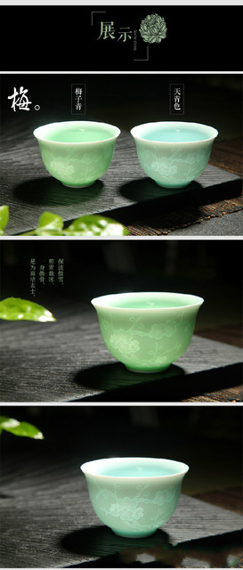 Kubek ceramiczny do herbaty w kolorze niebiesko-białym, ręcznie wykonany z delikatnym wzorem lotosu - Wianko - 10
