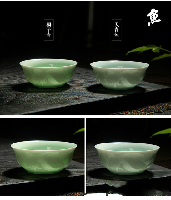Kubek ceramiczny do herbaty w kolorze niebiesko-białym, ręcznie wykonany z delikatnym wzorem lotosu - Wianko - 13