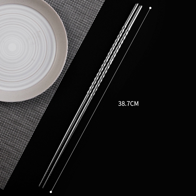 Paraduj i smaż ze stylowymi, wielokrotnego użytku, długimi pałeczkami ze stali nierdzewnej koreańsko-chińskiego pochodzenia - Wianko - 7