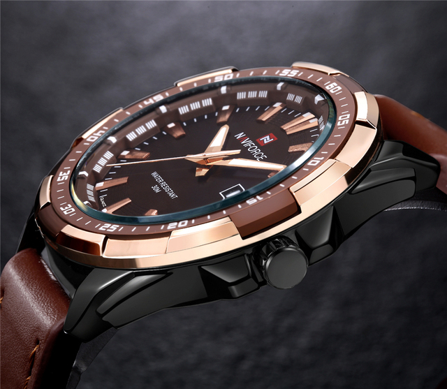 Męski zegarek NAVIFORCE 2021 Fashion Casual, wodoodporny, kwarcowy, skórzany pasek, wojskowy styl - Wianko - 3