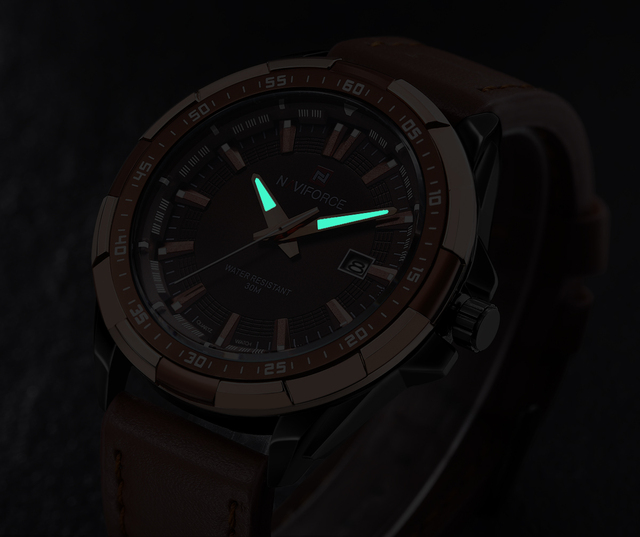 Męski zegarek NAVIFORCE 2021 Fashion Casual, wodoodporny, kwarcowy, skórzany pasek, wojskowy styl - Wianko - 4