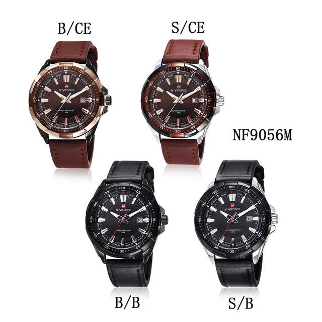 Męski zegarek NAVIFORCE 2021 Fashion Casual, wodoodporny, kwarcowy, skórzany pasek, wojskowy styl - Wianko - 6