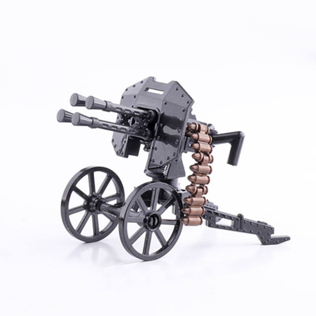 Klocki Akcesoria do broni wojskowej - seria Maxim, ciężka maszyna pistolet, bitwa, broń, paczka armia, Figurka żołnierza, części WW2 MOC cegły, zabawka chłopiec - Wianko - 4