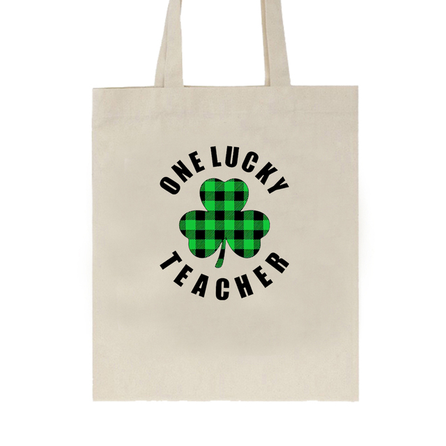 Duża torba na zakupy dla nauczyciela St. Patrick's Day w kratę+ St. Patrick's Day nauczyciel+ St. Patrick's Day torba na zakupy - Wianko - 5
