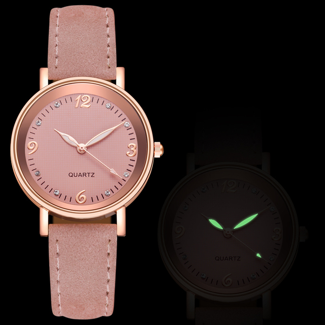 Zegarek damski z cyframi arabskimi, luksusowy, skórzany, kwarcowy - Wianko - 3