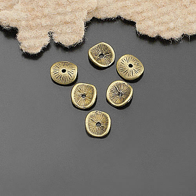 100 sztuk okrągłych lub zakrzywionych dysków DIY ocena biżuterii w antycznym stylu z cynku, 9x8MM - Wianko - 5