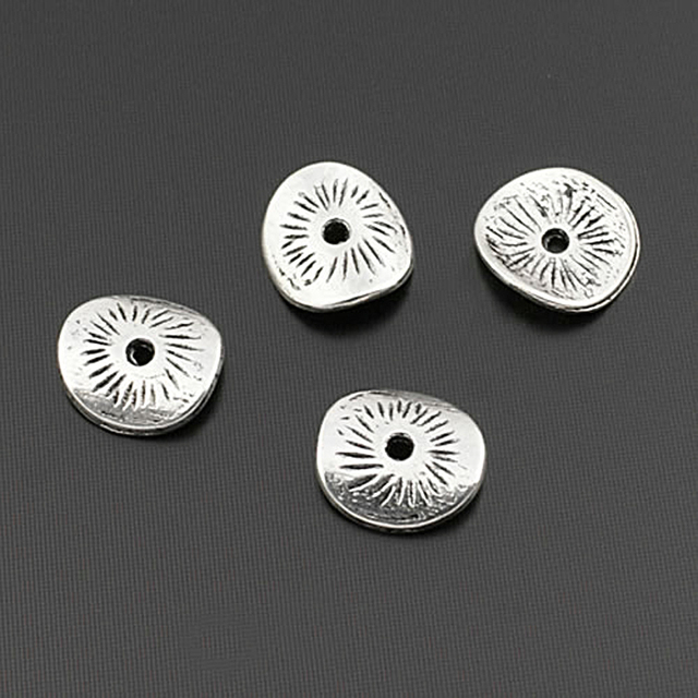 100 sztuk okrągłych lub zakrzywionych dysków DIY ocena biżuterii w antycznym stylu z cynku, 9x8MM - Wianko - 2